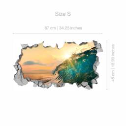 Broken Wall, Wall Decal, Wave, 3D Wallpaper, Art Prints, Decals, Stickers, Sticker, Wall Decals, Art, Art - Sku Beach3Dw - thumbnail 2