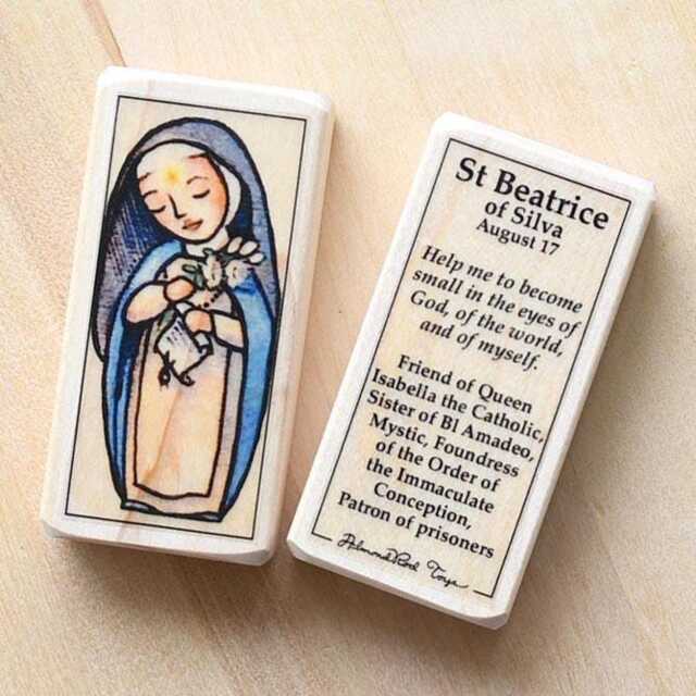 st Beatrice Of Silva Patron Saint Block With Gift Bag // Patron Prisoners Catholic Toys By Almondrod - image 1
