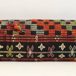 King Kilim Lumbar Pillow Cover - 14x48 Inch, Turkish Oriental Design - thumbnail 2