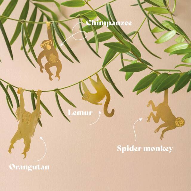 Primate Plant Animal Decorations - Set Of 5 Houseplant - image 1