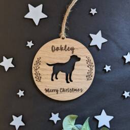 Personalised Labrador Retriever Christmas Bauble - Silhouette Dog Lab - thumbnail 2