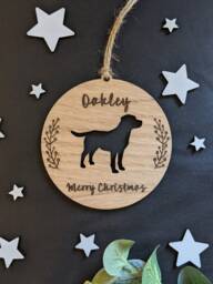 Personalised Labrador Retriever Christmas Bauble - Silhouette Dog Lab