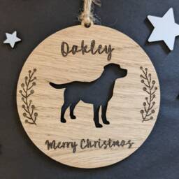 Personalised Labrador Retriever Christmas Bauble - Silhouette Dog Lab - thumbnail 3
