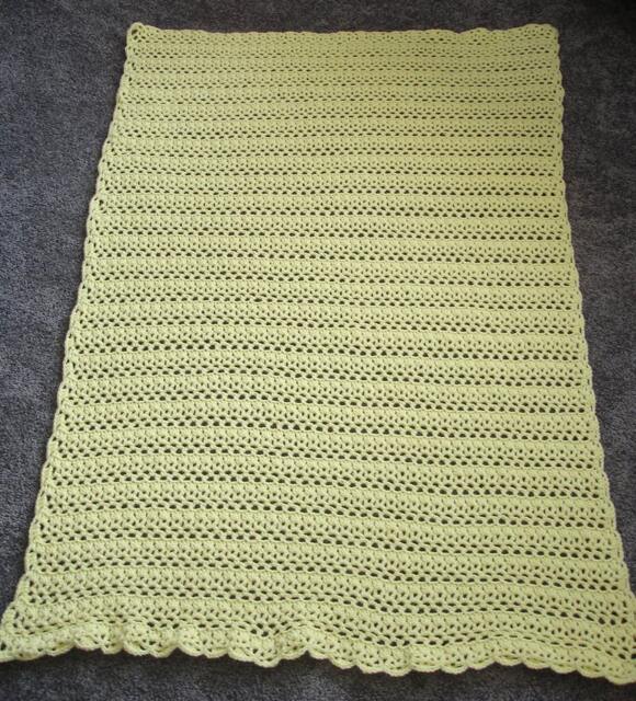 "New Handmade Crocheted ""Snow White For Baby #1"" Blanket/Afghan in Pale Yellow - 35"" X 47" - image 1