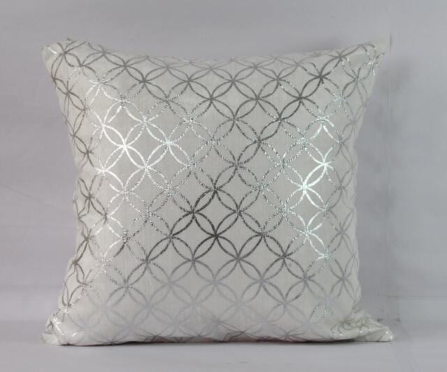 Silver Velvet Pillow Cover Handmade Zippered Cushion Case - image 1