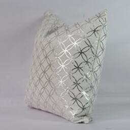 Silver Velvet Pillow Cover Handmade Zippered Cushion Case - thumbnail 2