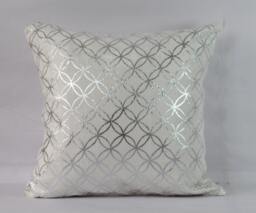 Silver Velvet Pillow Cover Handmade Zippered Cushion Case - thumbnail 1