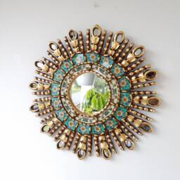 "Peruvian Mirrors ""Turquoise Eye 40 cm" - thumbnail 2