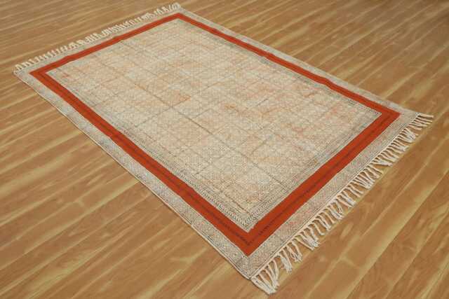 Handmade Cotton Block Print Rug Indian Woven Area Rug, 2x3 To 12x18 - image 1