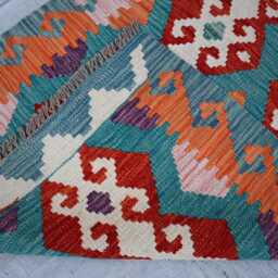 2'8x9'5 Ft Afghan Maimana Chub Runner Rug, Flatweave Oriental Handmade Stunning Kilim Turkmen Hallway Rug - thumbnail 4