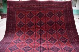 Large Afghan Rugs, High Quality Handmade Wool Rug, Large Red Area Tribal Turkmen Bukhara Living Room Office Rug - thumbnail 1