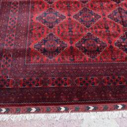 Large Afghan Rugs, High Quality Handmade Wool Rug, Large Red Area Tribal Turkmen Bukhara Living Room Office Rug - thumbnail 3