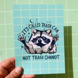 Raccoon Art Wall Decor Funny Motivational Print Classroom Poster School Trash Panda Gift Unhinged Humor Office Cubicle - thumbnail 1