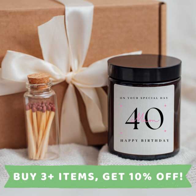 Mum 40Th Birthday Candle Gift Set Candles Gifts Print 40 Th - image 1