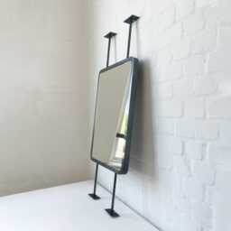Modern Countertop To Ceiling Quadris??? Mirror With Blackened Stainless Steel Frame - thumbnail 3