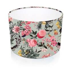 Handmade Shangri-La Floral Printed Soft Velvet Drum Ceiling Lampshade/Table Lampshade, Colourful Home Decor Light Shade, UK - thumbnail 2