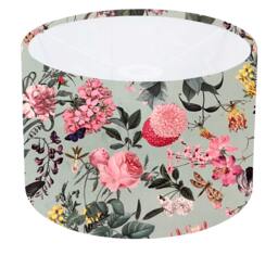 Handmade Floral Velvet Drum Lampshade, Shangri-La Light Shade