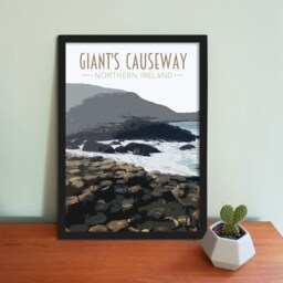Giant's Causeway Art Print - Retro Style Northern Ireland Travel Poster - thumbnail 1
