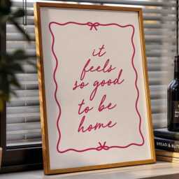It Feels So Good To Be Home Art Print, Trendy Aesthetic Wall Decor, Cute Hallway Print - thumbnail 2
