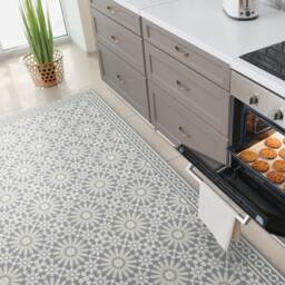 Kitchen Floor Mat With Gray Moroccan Tiles Deisgn. Mat, Door Pet Mat. Grey Zellige Tiles