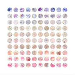 Original Pink & Violet Map Dot Artwork, 100 Ombre Dots Collage, 3D Paper Wood Panel Collage, Geometric Wall Art - thumbnail 2