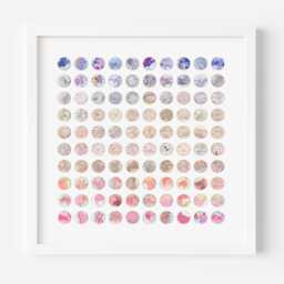 Original Pink & Violet Map Dot Artwork, 100 Ombre Dots Collage, 3D Paper Wood Panel Collage, Geometric Wall Art - thumbnail 1