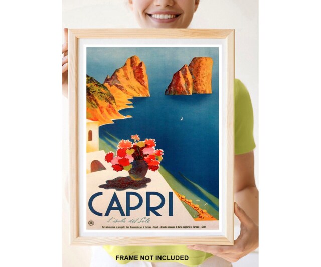 Reprint Of A Vintage Travel Poster To The Island Capri, Italy - image 1