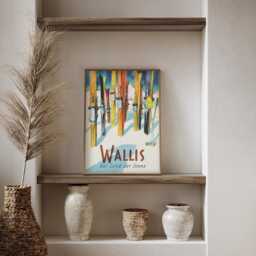 Vintage Switzerland Wallis Valais Ski Travel Poster Swiss Alps Winter Wall Art Print - thumbnail 3