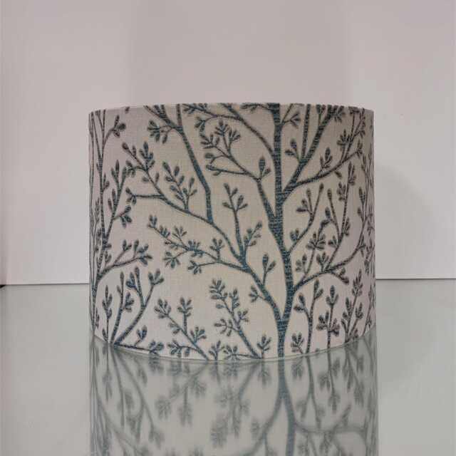 Ashley Indigo Fabric Lampshade, Tree Print, Handmade in UK - image 1