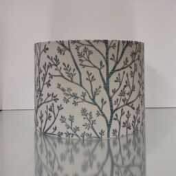 Ashley Indigo Fabric Lampshade, Tree Print, Handmade in UK - thumbnail 1