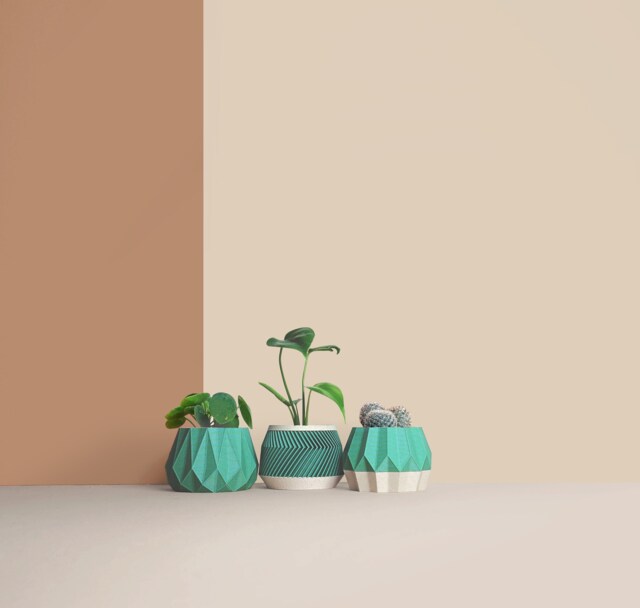 Set Of 3D Printed Cactus Planters, Succulent Mid Century Idea Gift For Home - image 1