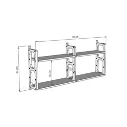 Mid Century Modern Floating Shelf Handmade Wooden Ladder Bookshelf - thumbnail 1