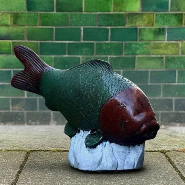Concrete Fish Figurine Cement Sculpture Outdoor Stone Ornament Handmade Decor Garden Art Statue Patio Lover Animal Gift - image 1