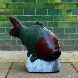 Concrete Fish Figurine Cement Sculpture Outdoor Stone Ornament Handmade Decor Garden Art Statue Patio Lover Animal Gift - thumbnail 4