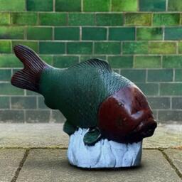 Concrete Fish Figurine Cement Sculpture Outdoor Stone Ornament Handmade Decor Garden Art Statue Patio Lover Animal Gift - thumbnail 1