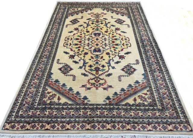6x9 Beige Color Bokhara Rug - 1.80x2.80 Bedroom Luxury Area Turkish Fine Quality Afghan - image 1