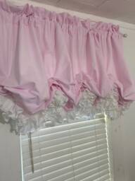 Double Ruffle Seersucker Balloon Curtain With Color Choices - thumbnail 1