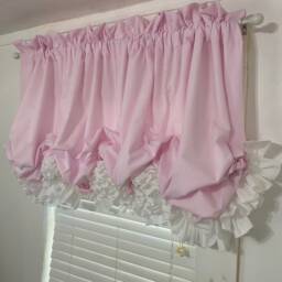 Double Ruffle Seersucker Balloon Curtain With Color Choices - thumbnail 3