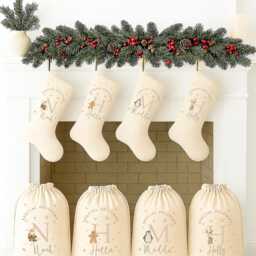 Custom Initials Stocking & Sack Personalized Christmas Stockings Gift Bags First Gift, Family Holiday Gifts - thumbnail 3