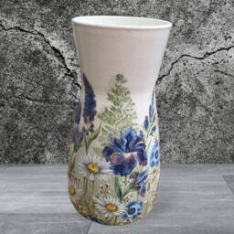 Iris & Daisy Flower Vase, Meadow Flowers On A Vase , Gifts For Her Floral - thumbnail 2