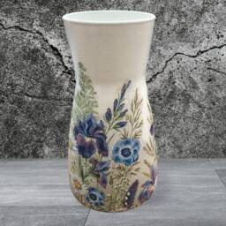 Iris & Daisy Flower Vase, Meadow Flowers On A Vase , Gifts For Her Floral - thumbnail 3
