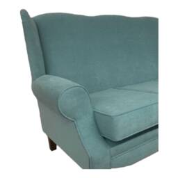 Queen Anne Wingback Sofa Duck Egg Blue Cottage Style - thumbnail 2