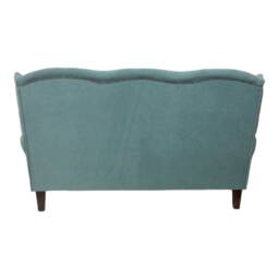 Queen Anne Wingback Sofa Duck Egg Blue Cottage Style - thumbnail 3