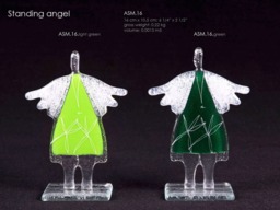 standing Angel 16cm Made From Glass, Handcrafted Fused Glass Ornaments - thumbnail 1