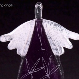 standing Angel 16cm Made From Glass, Handcrafted Fused Glass Ornaments - thumbnail 2