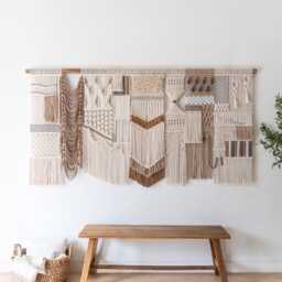 Macrame Wall Hanging, Large Tapestry, Handmade Japandi Art, Woven Tapestry Living Room Decor - thumbnail 1