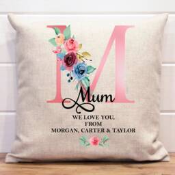 Mothers Day Gift Mummy Personalised Cushion For Birthday 50Th 60Th 70Th 80Th 90Th Mum Mother Flowers - thumbnail 2