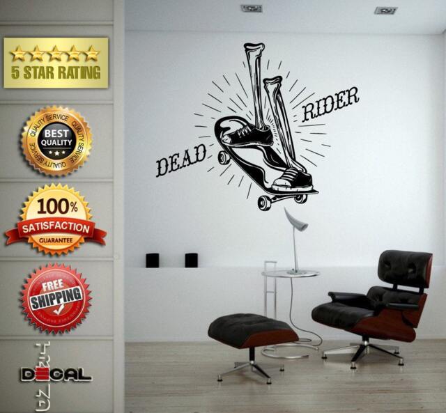 Dead Skateboard Rider Extreme Sport Wall Decal Vinyl Sticker Mural Room Decor L1769 - image 1
