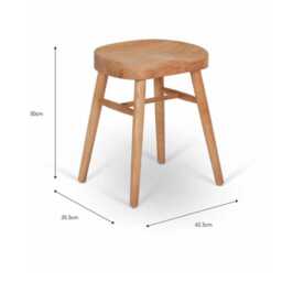 Solid Ash Wood Dining Stool. Construction. 50cm High - thumbnail 3