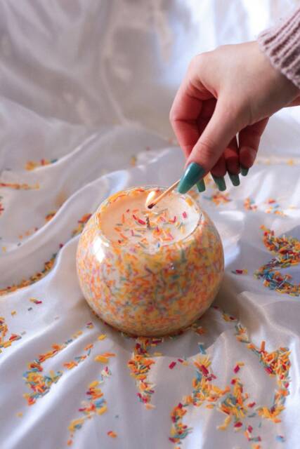 Birthday Cake Candle Scented - Made With Eco-Friendly Coconut Wax, 100% Vegan & Cruelty Free - image 1